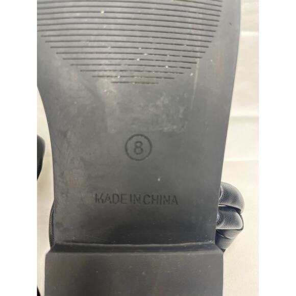 Steve Madden Jeena Ankle Strap Open Toe Black Leather Sandals Size 8 - Picture 8 of 8